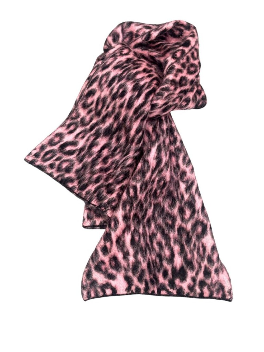 Celine Mohair Blend Scarf in Pink Animal Print